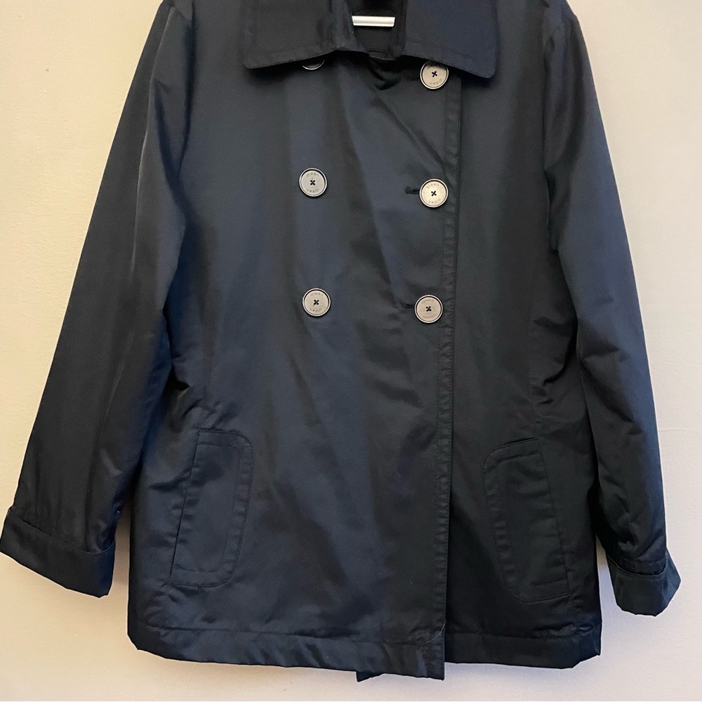 Olsen Europe Midnight Black Double-Breasted Mid-Length Pea Coat – Size 12 EUC - Picture 6 of 14